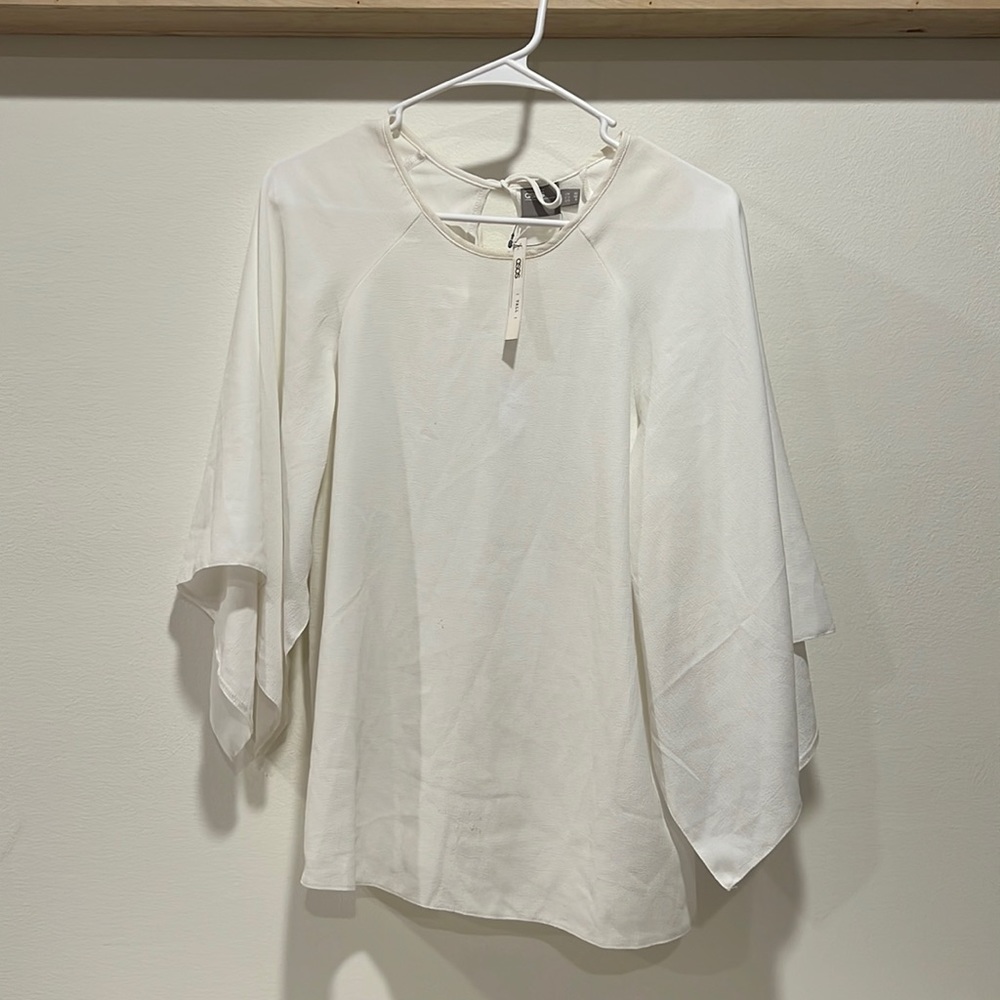 ASOS white flutter top